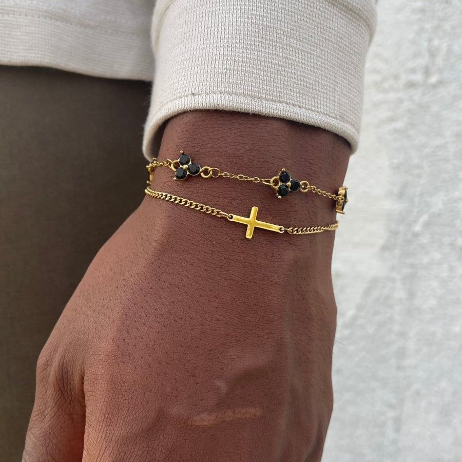 Cross Bracelet | 18K Gold