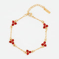Red Clover Bracelet | 18K Gold
