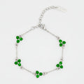 Green Clover Bracelet | Silver
